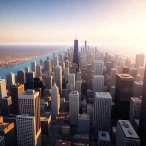 Cityscape Skyscrapers at Sunset