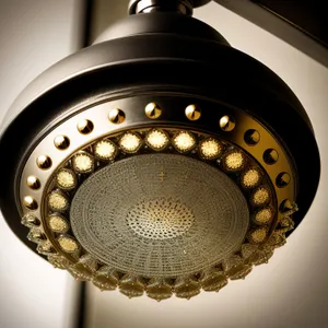 Filtered Elegance: Patterned Chandelier Shower Light