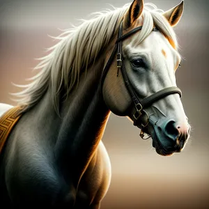 Brown Stallion in Bridle, Equestrian Gear