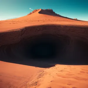 Sandy Dune Sunset in Arid Moroccan Desert