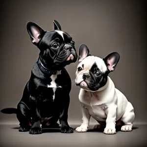 Adorable Bulldog in Studio, Wrinkled and Cute