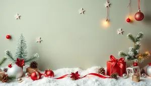 Christmas Winter Holiday Decoration with Deer and Holly