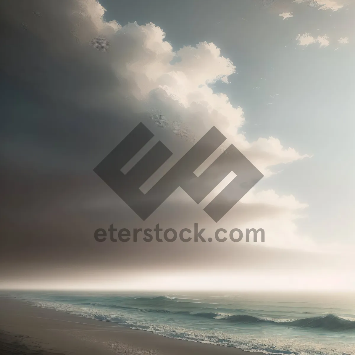 Picture of Serenity by the Seashore - Coastal Cloudscape at Sunset