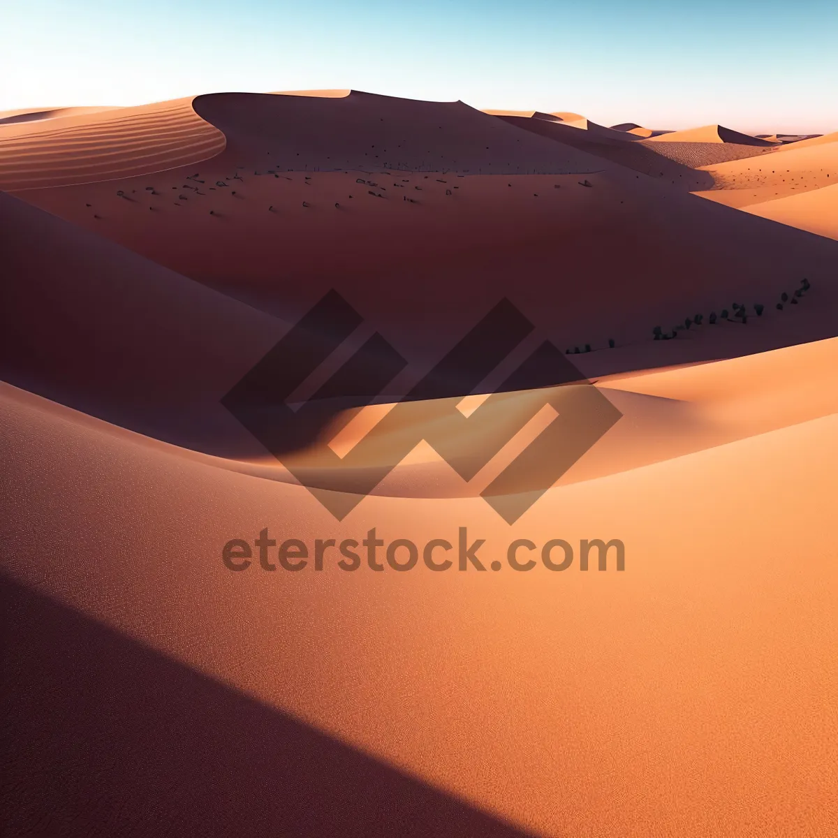 Picture of Sunny Moroccan Desert Landscape: Vibrant Sand Dunes