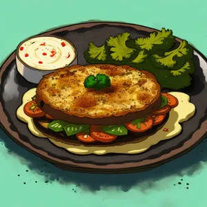 Delicious Gourmet Salad with Cheese and Vegetables