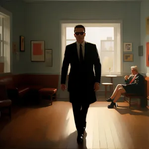 Corporate Team Meeting in Modern Office Room