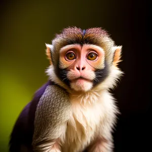 Adorable baby monkey with curious face