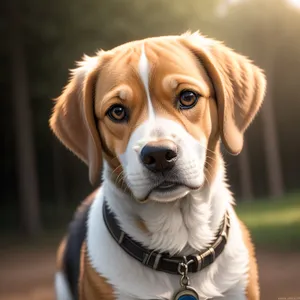 Golden Retriever Puppy with Leash