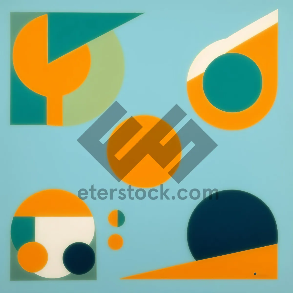 Picture of Modern Orange Shiny Buttons Set Icon Graphics