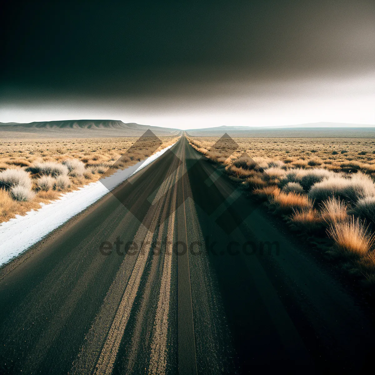 Picture of Scenic Highway through Rural Desert Landscape
