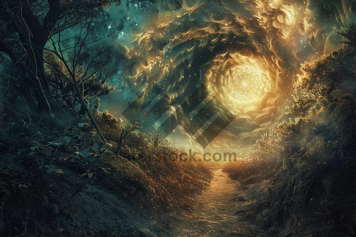 Picture of Abstract Fractal Light Motion Graphic Design Wallpaper