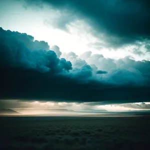 Sunset over the Serene Ocean Horizon