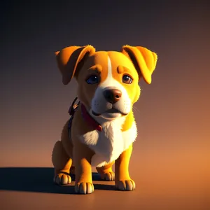 Cute Bulldog Puppy Sitting for a Studio Portrait