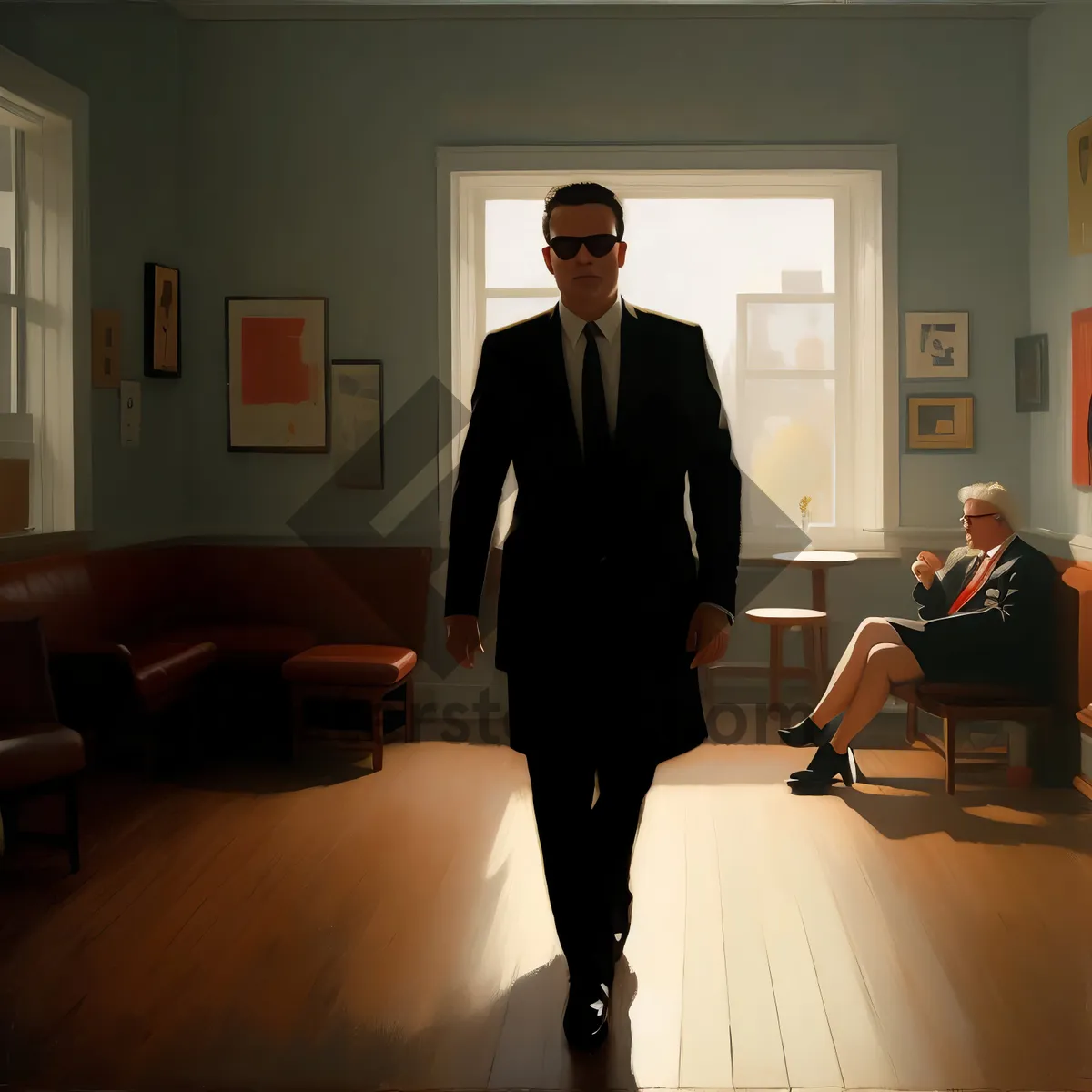 Picture of Corporate Team Meeting in Modern Office Room