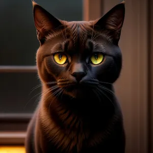 Adorable Domestic Cat on Windowsill