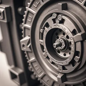 Mechanical Power: Industrial Steel Gear and Wheel