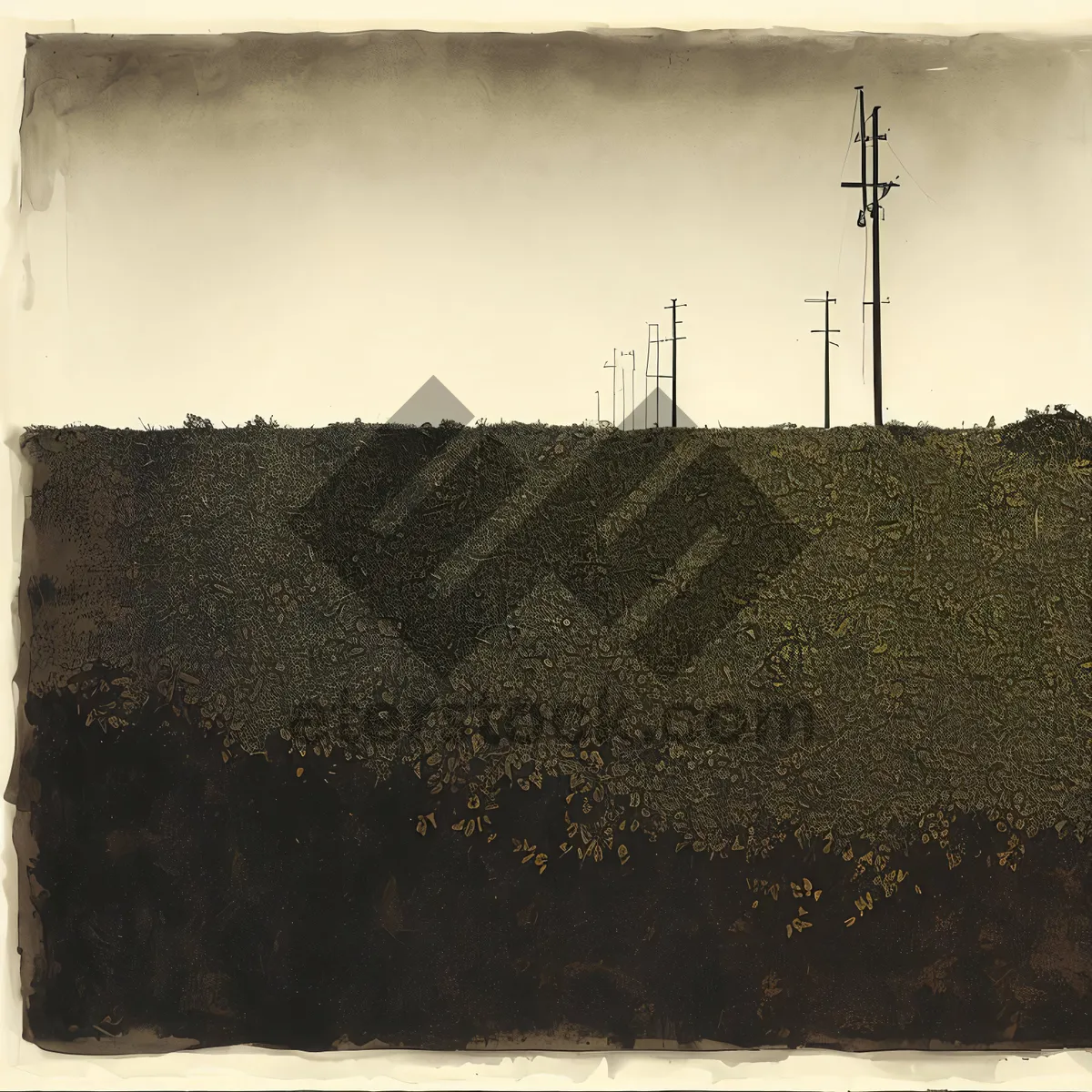 Picture of Rustic Farm Field with Shed and Sky