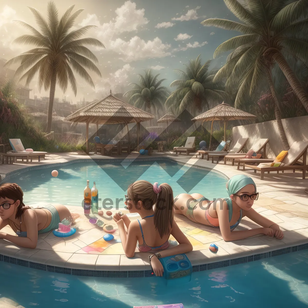 Picture of Relaxing Tropical Resort Poolside Retreat