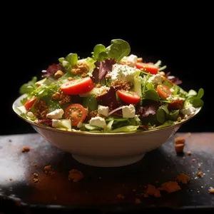 Gourmet Vegetable Salad with Fresh Guacamole Dip