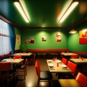 Modern interior design of a stylish restaurant