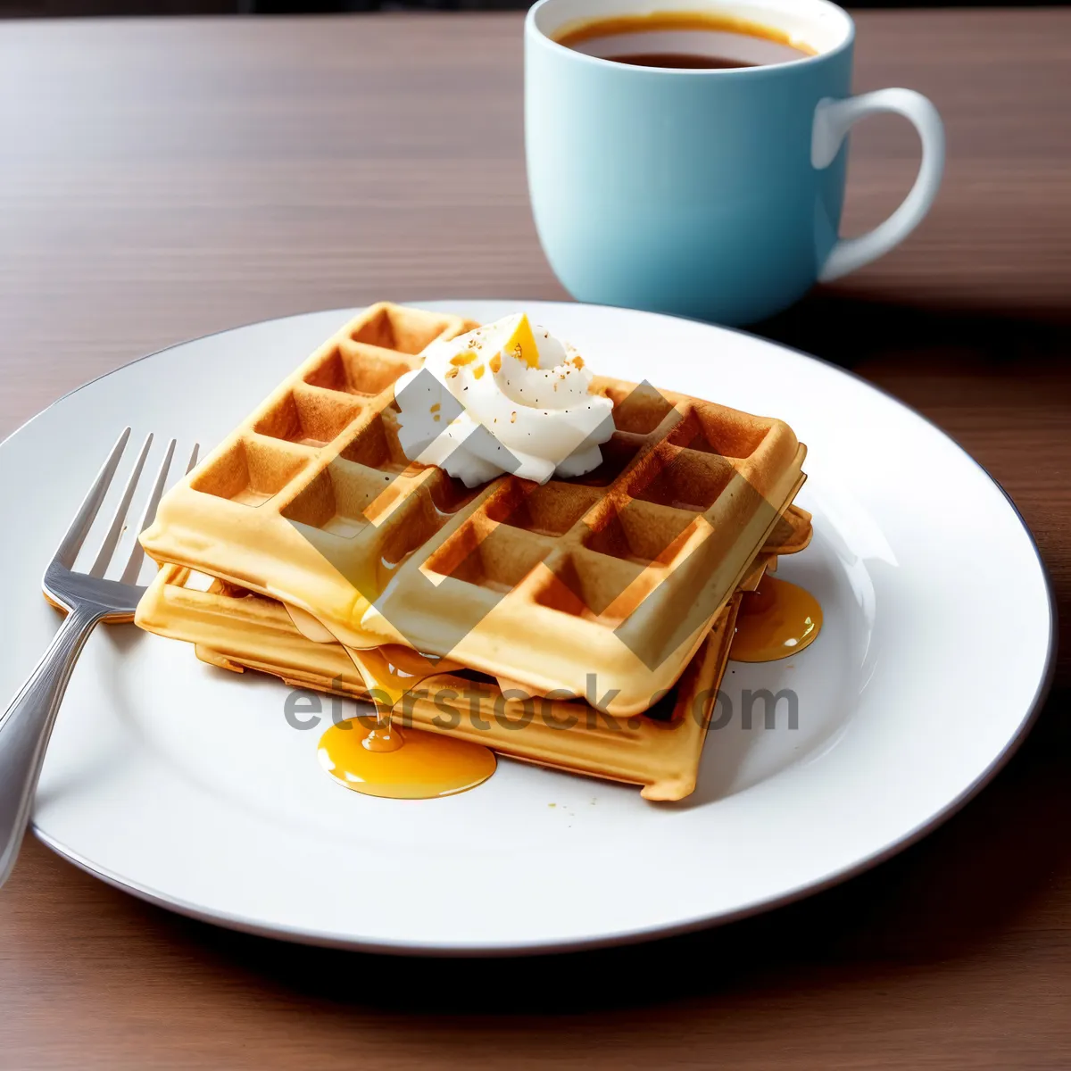 Picture of Morning Delight: Hot Cup of Coffee and Toast
