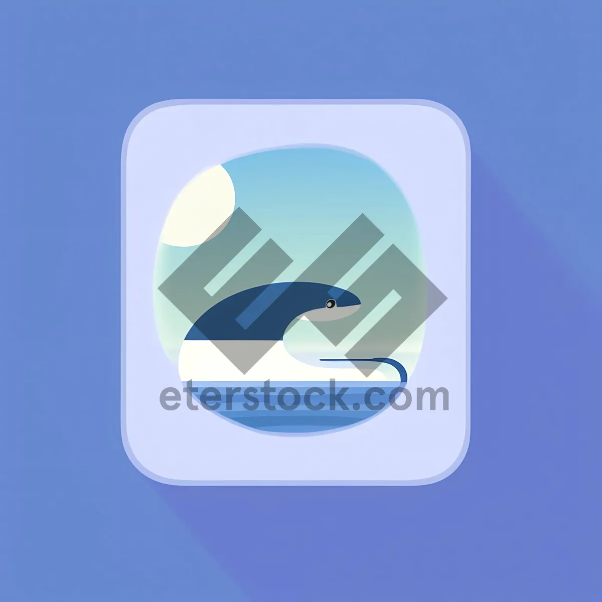 Picture of Modern Button Key on Shiny Square Icon