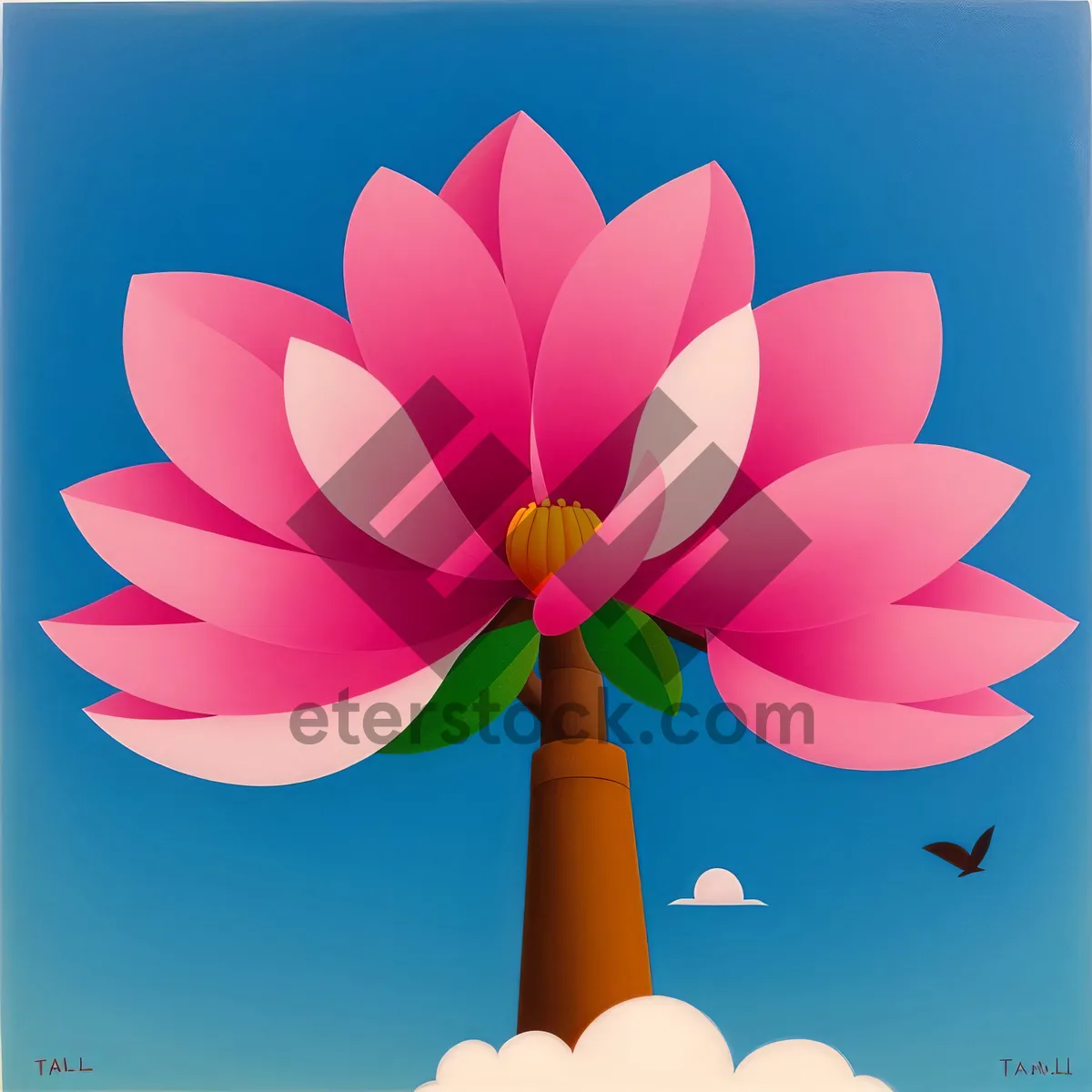 Picture of Colorful Lotus Flower Card for Island Celebration Design.