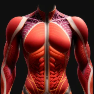 Black Male Bodybuilder Anatomy 3D X-ray Skeletal Spine