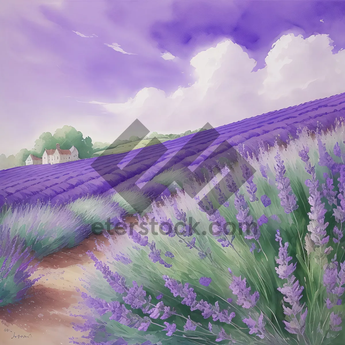 Picture of Vibrant Lavender Fractal: Futuristic Purple Motion