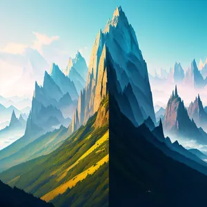 Ethereal Snowy Mountain Landscape