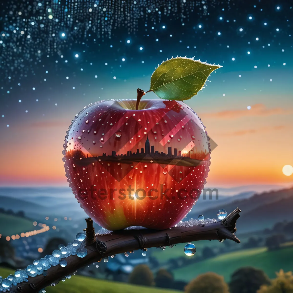 Picture of Juicy Red Delicious Apple for Holiday Season Decor