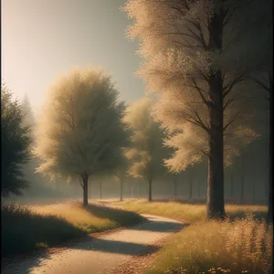 Serene Autumn Skyline with Majestic Trees