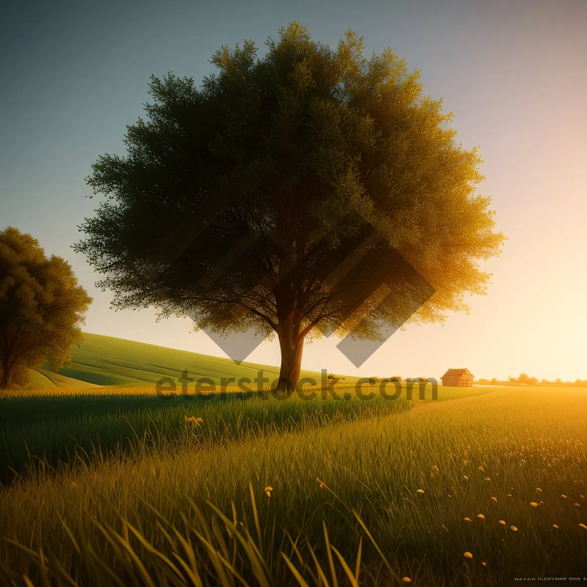 Picture of Golden Fields under Sunlit Sky