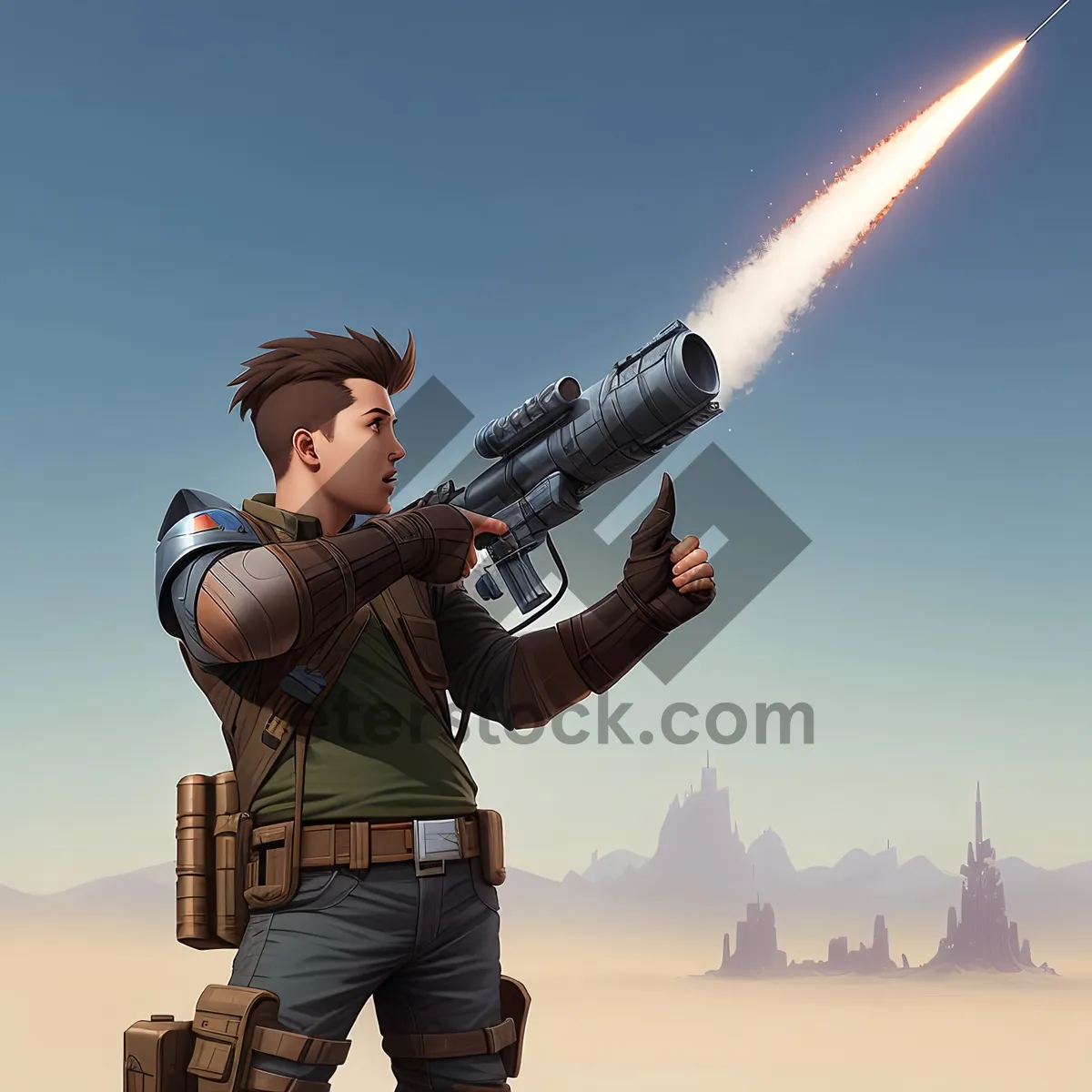 Picture of Skyward Storm: Man with Rocket Launcher