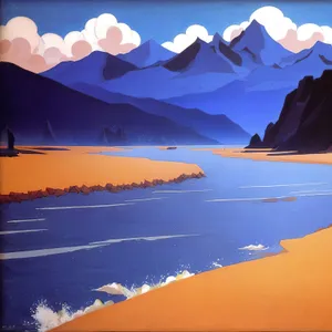 Serene Twilight over Desert Oasis