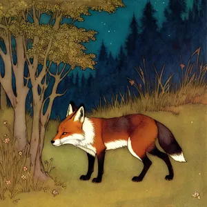 Wild Red Fox Canine amidst Wildlife