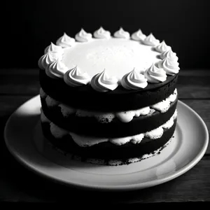 Birthday cupcake with cream and chocolate icing