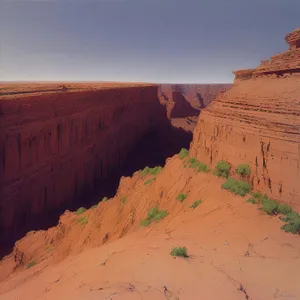 Southwest Canyon Landscape with Majestic Sandstone Rocks