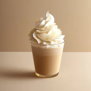 Delicious creamy cocoa in a glass.