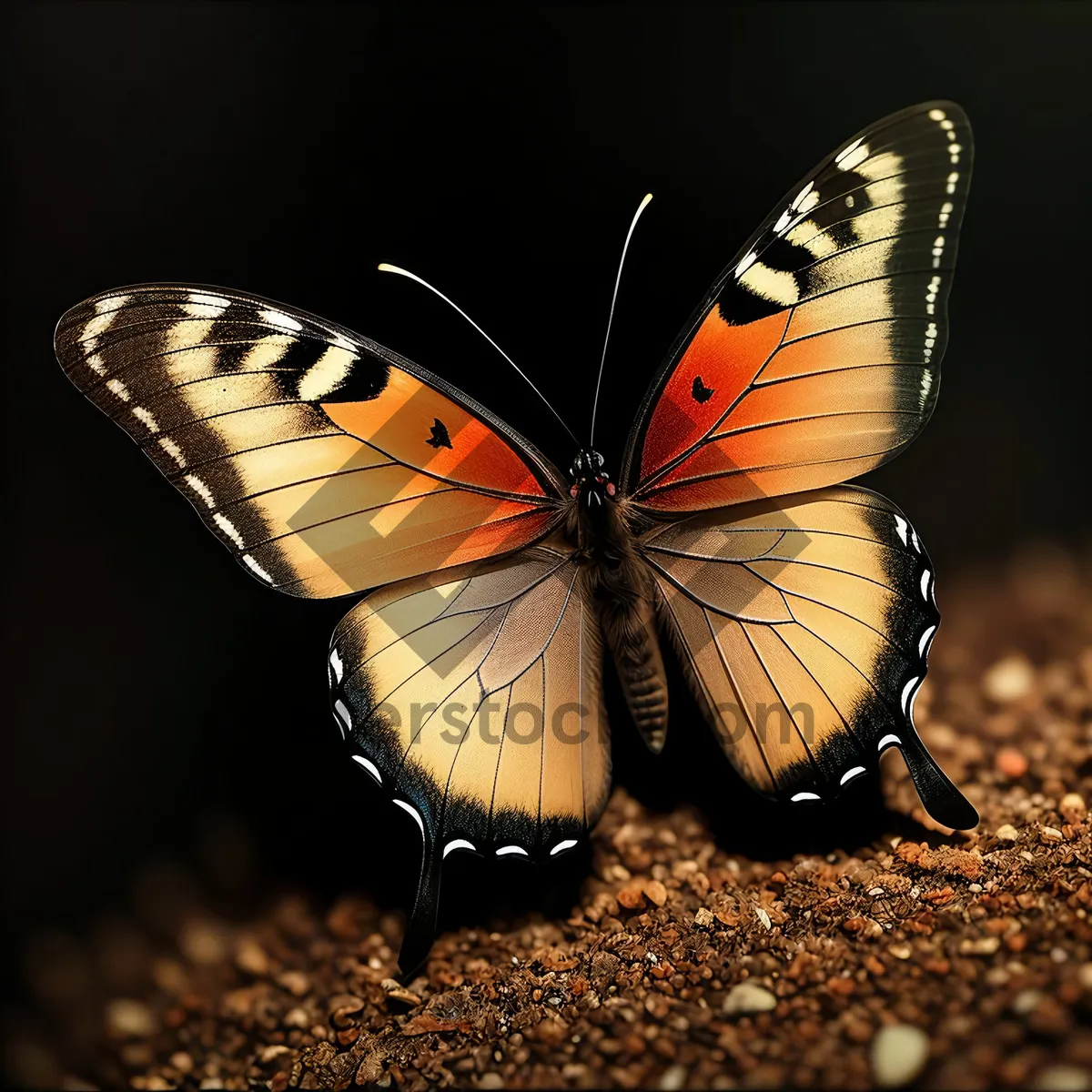 Picture of Monarch Butterfly with Vibrant Orange Wings in the Garden