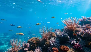 Colorful Tropical Fish in Sunlit Coral Reef