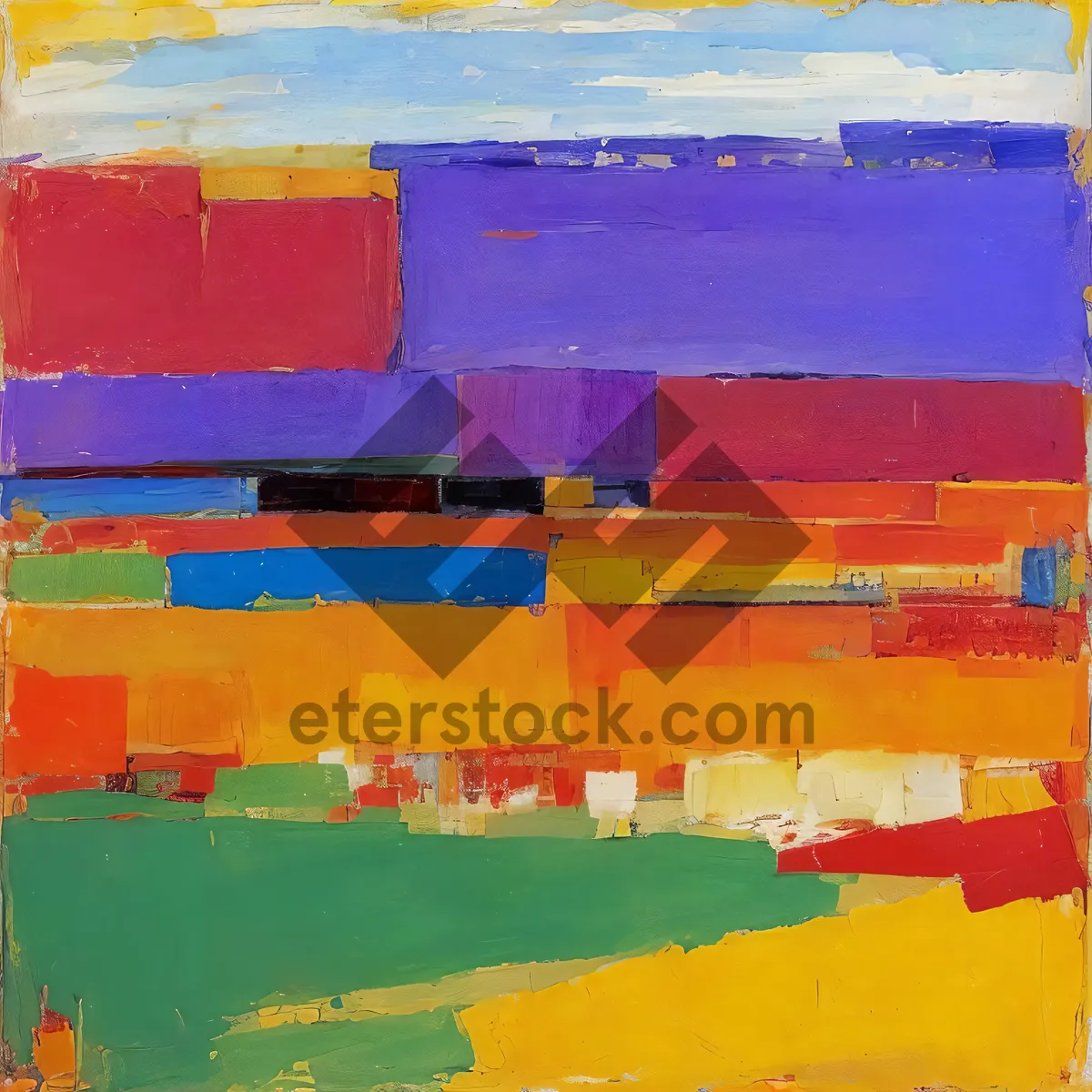 Picture of Colorful Cargo Ship on Textured Paper