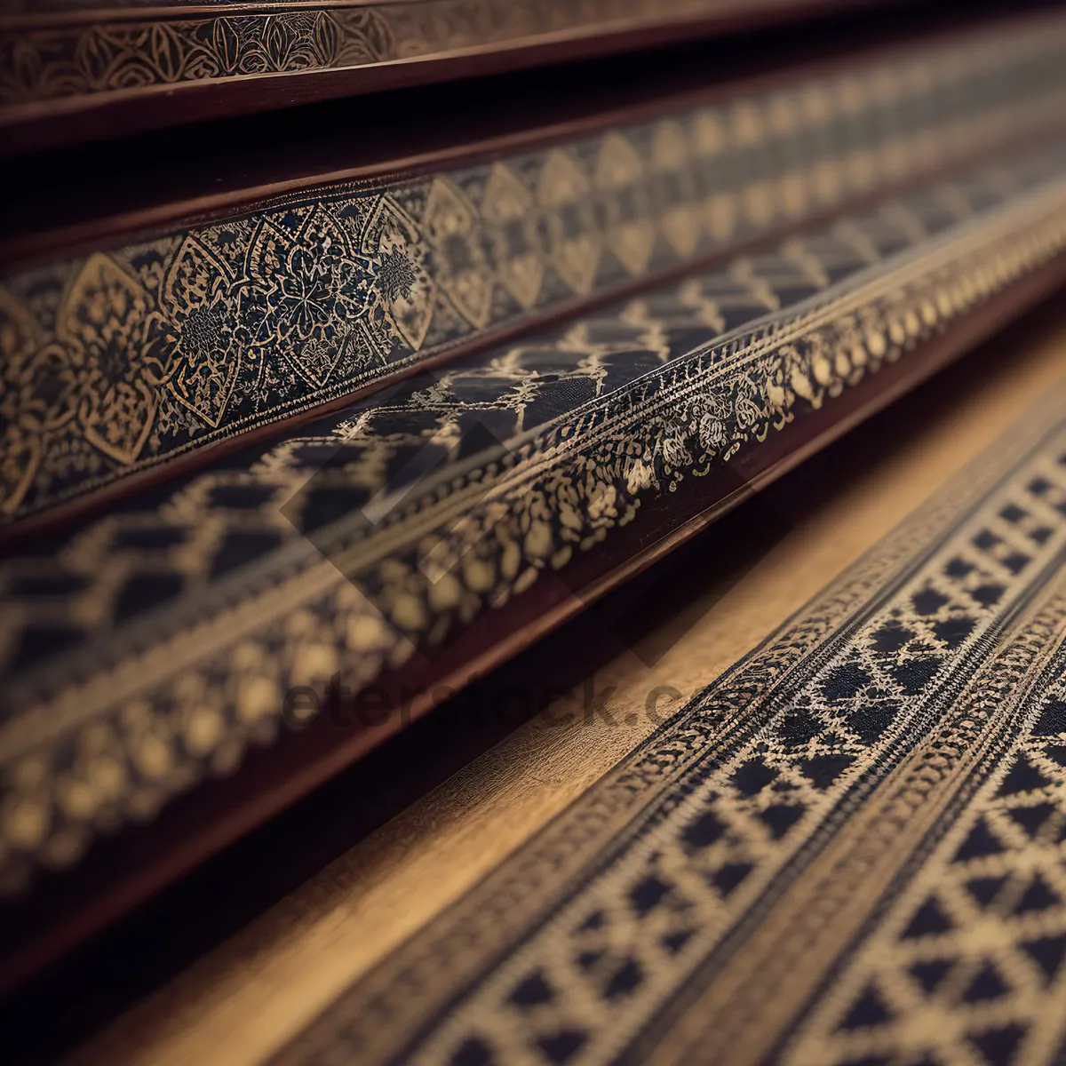 Picture of Arabesque-inspired antique architecture: textured harpsichord art