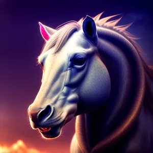 Majestic Black Stallion - Equine Portrait
