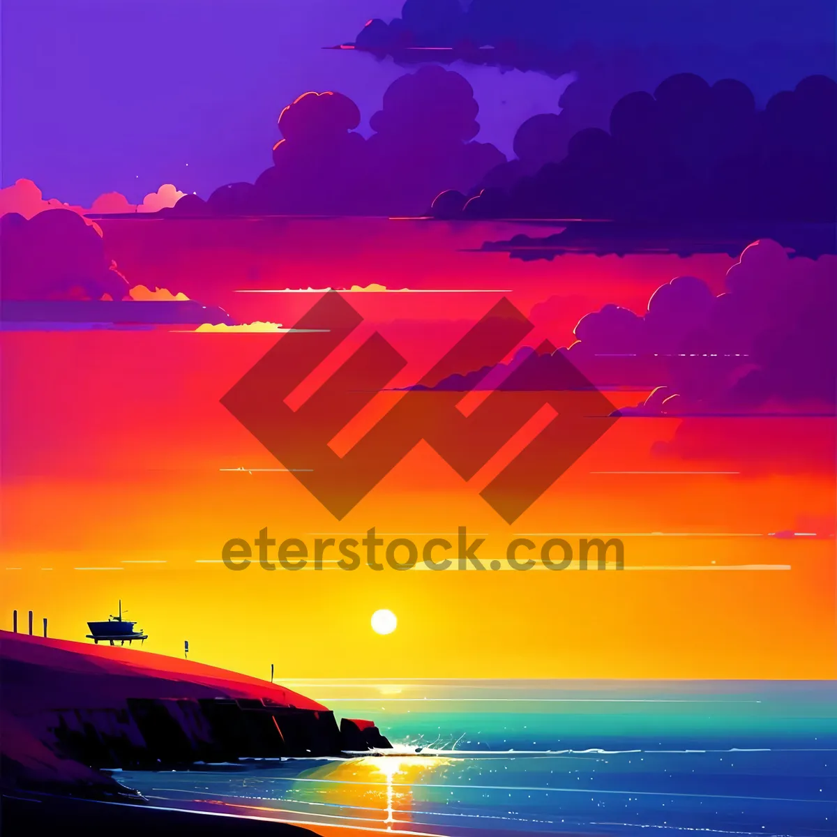 Picture of Tropical Sunset over the Beach