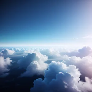 Serene Skiescape: Fluffy Clouds Embracing Sunlight