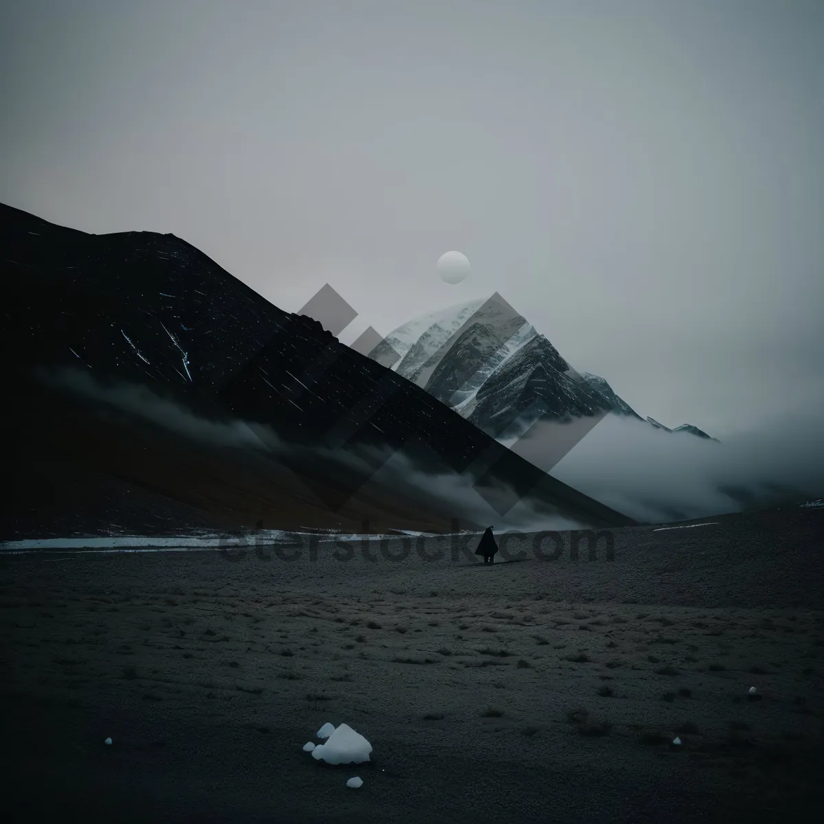 Picture of Serene Coastal Sunset over Majestic Mountains