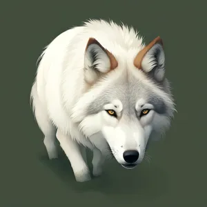 Majestic White Wolf with Piercing Eyes