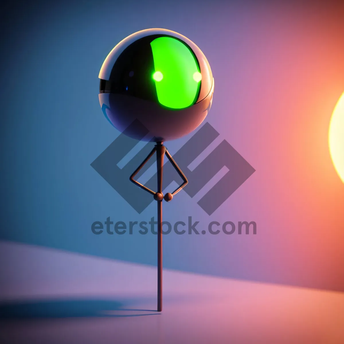 Picture of Modern Bright Round Button Icon with Glowing Light