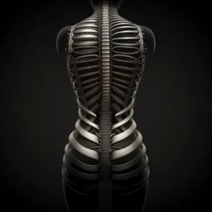 Skeletal anatomy of a bodybuilder's spine and torso